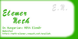 elemer meth business card